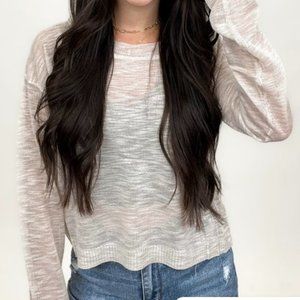 Hem & Thread Taupe Medium Sweater NWT